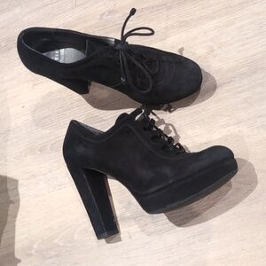 Stuart Weitzman Black Platform Booties Heels